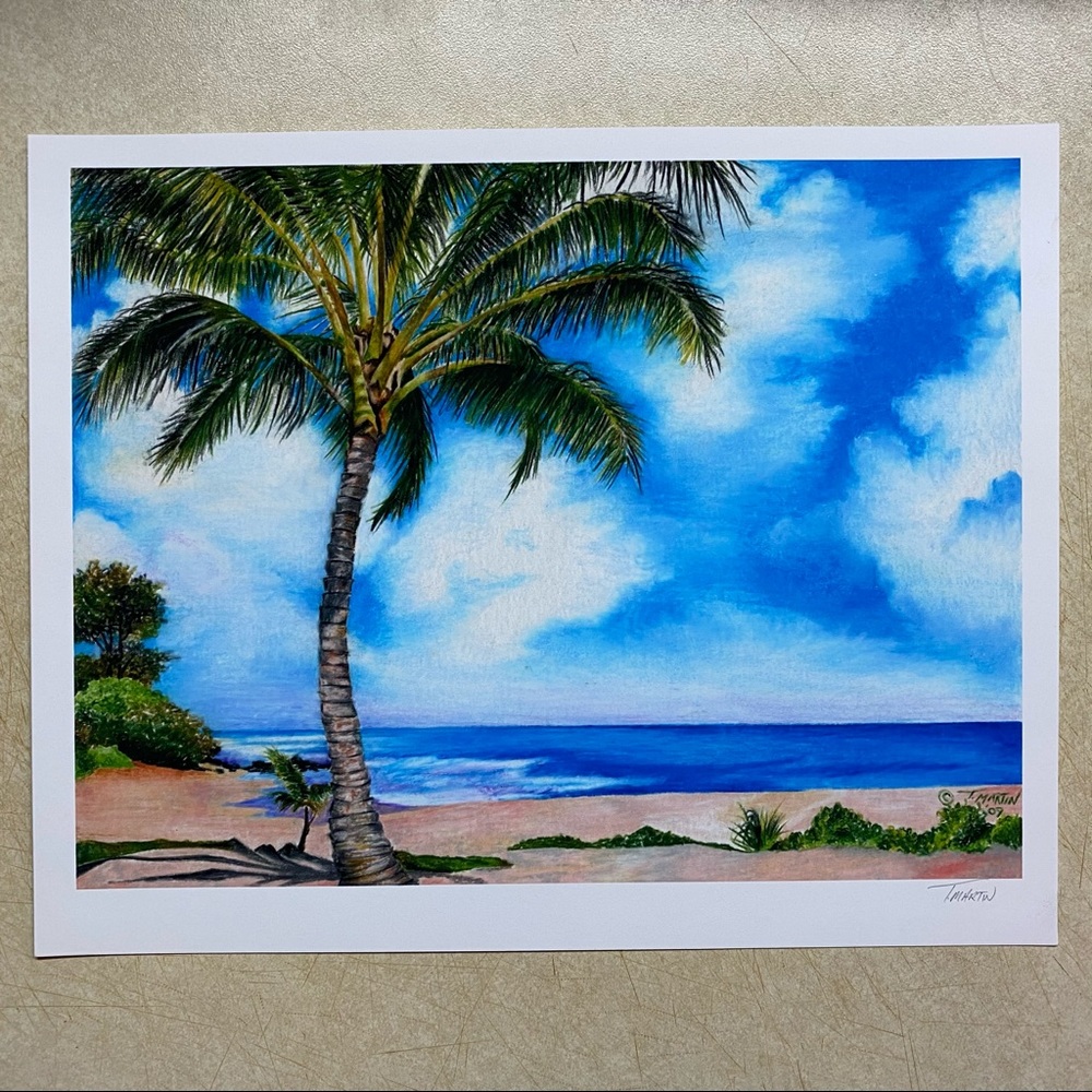 “Hawaii” oil pastel print.
